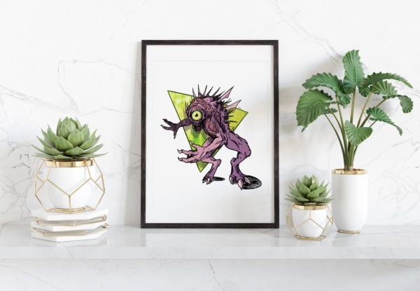 framed print of a nothic monster