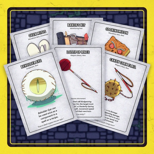 6 downloadable item cards included with the gnomish nom noms pdf